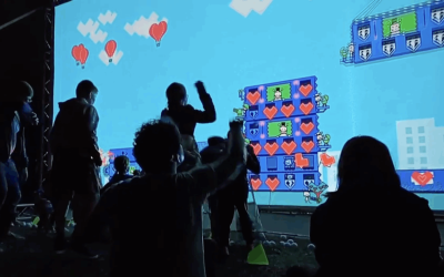 Initi Playground interaktív fal Builders from Mars játék